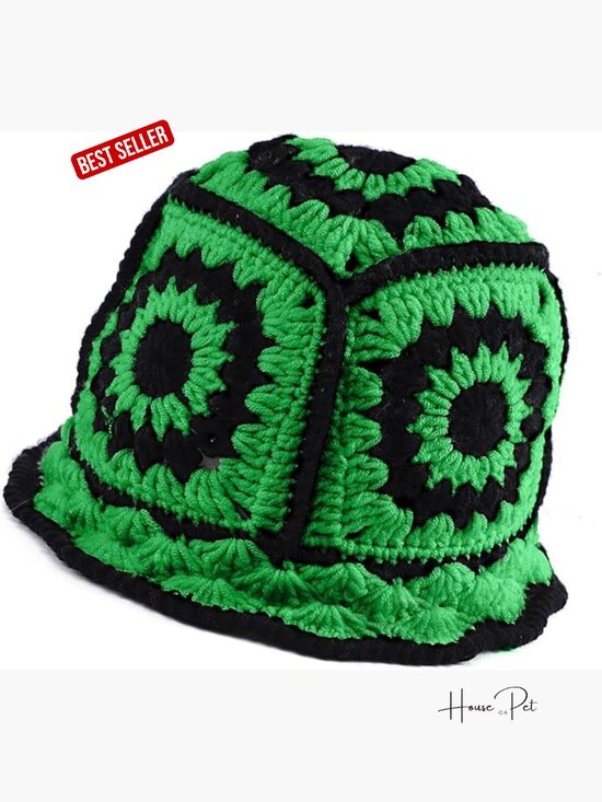Handmade Crochet Bucket Hat Soft Acrylic Knit Foldable Beach Hat main image 5